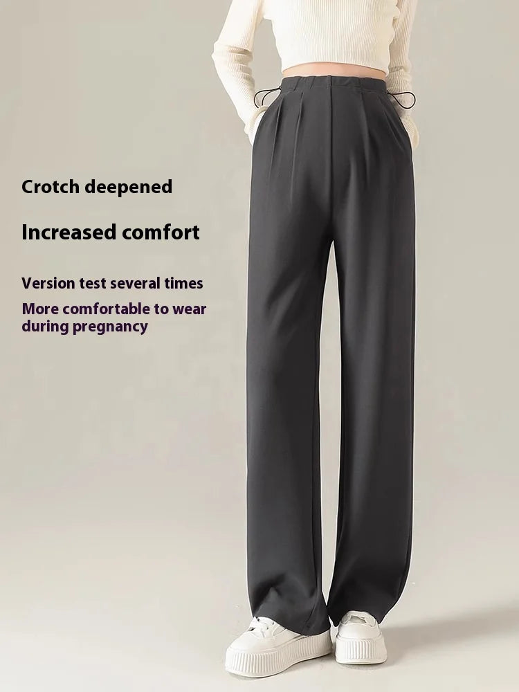 Maternity Pants Spring and Autumn Outside Wear No Support Wide Leg Pants Fall Pregnancy Not Strangling Belly Pants Maternity Wea