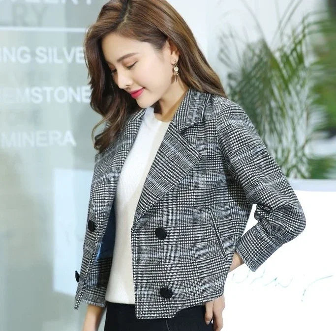 Outerwears Korean Style Wool & Blend Coats for Women 2025 New Arrivals Jacket Luxury Clothing Trend Deals In Tweed Blazer Woman