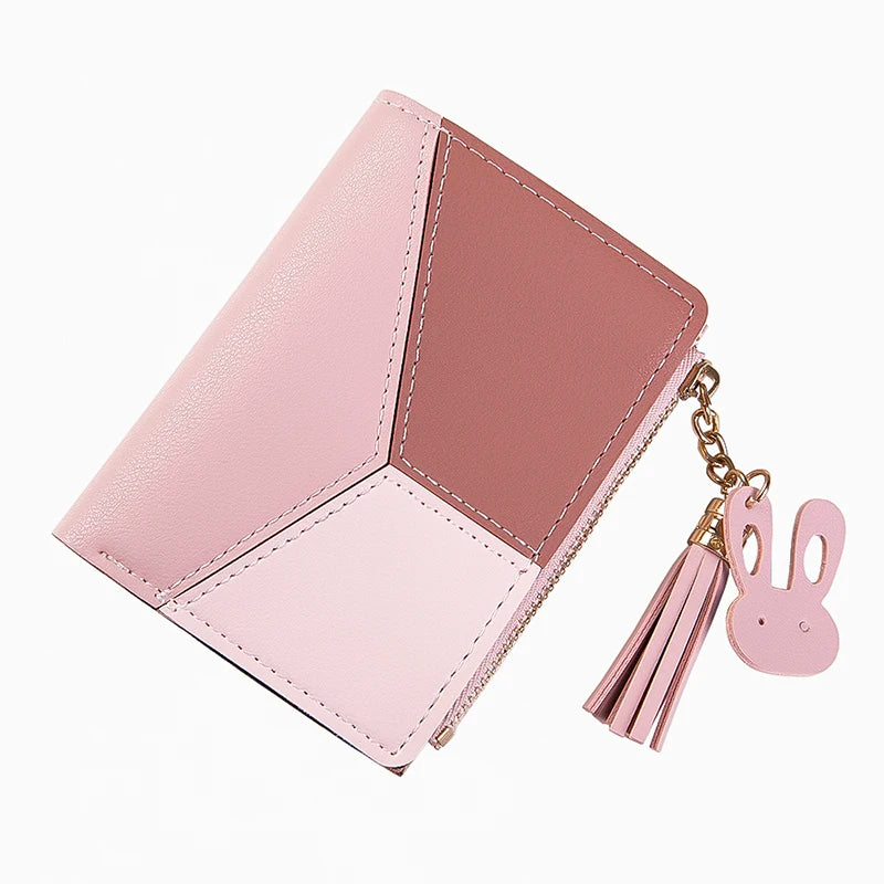 Women Fashion Wallets Zipper Coin Purse Ladies Short Purses Handbags Women Clutch Credit Cards Holder PU Leather Billfold Wallet