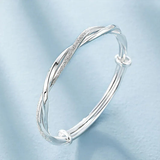 luxury designer 925 sterling silver weave bracelets Bangles for women fashion party wedding Accessories jewelry Adjustable size