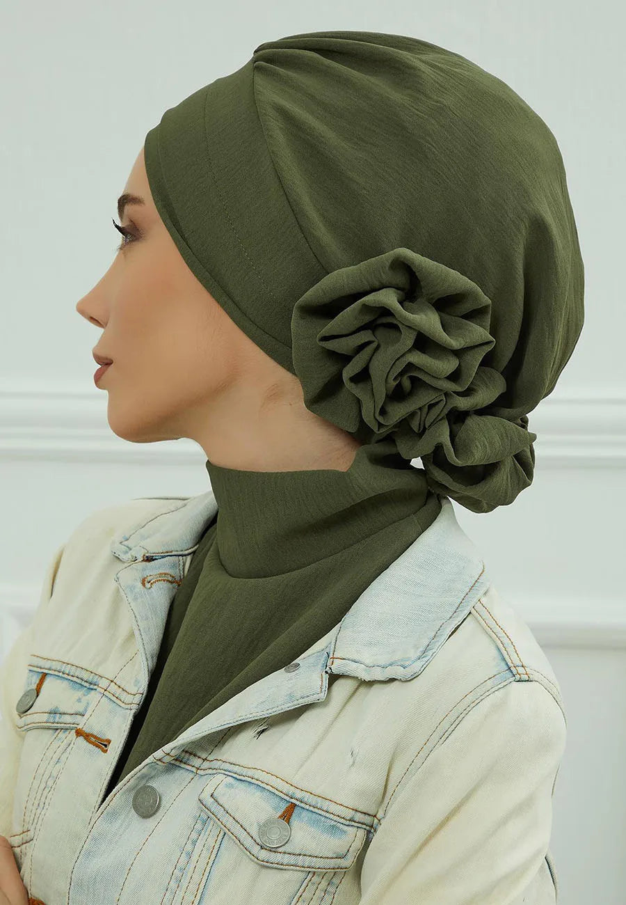 Islamic Hat Hijabs For Woman Trendy Flower Headscarf Undercap Bonnet Women Muslim Turban Hat Ladies Head Wrap Bandana Skullcap