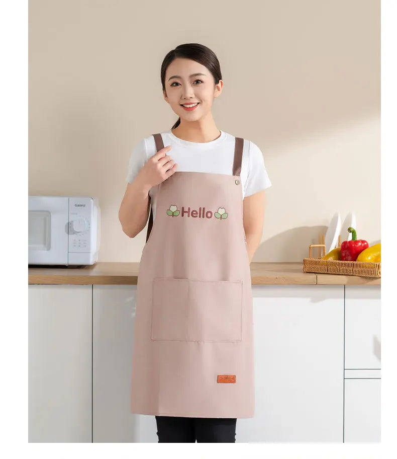 Kitchen Apron Waterproof Oilproof Convenient Pocket Chef Cooking Apron Men Women Barista Manicurist Work Aprons Waiter Uniform