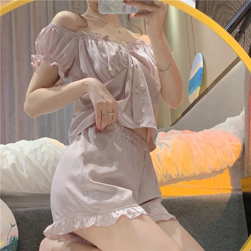 Sleepwear Women Nightwear Women's Sweet New Summer Long-sleeved Sexy Lace Home Clothes Night Gown Sleep Dress