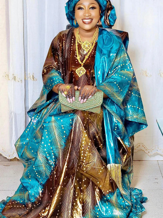 African-style printed gown for formal graduation ceremonies, elegant dresses