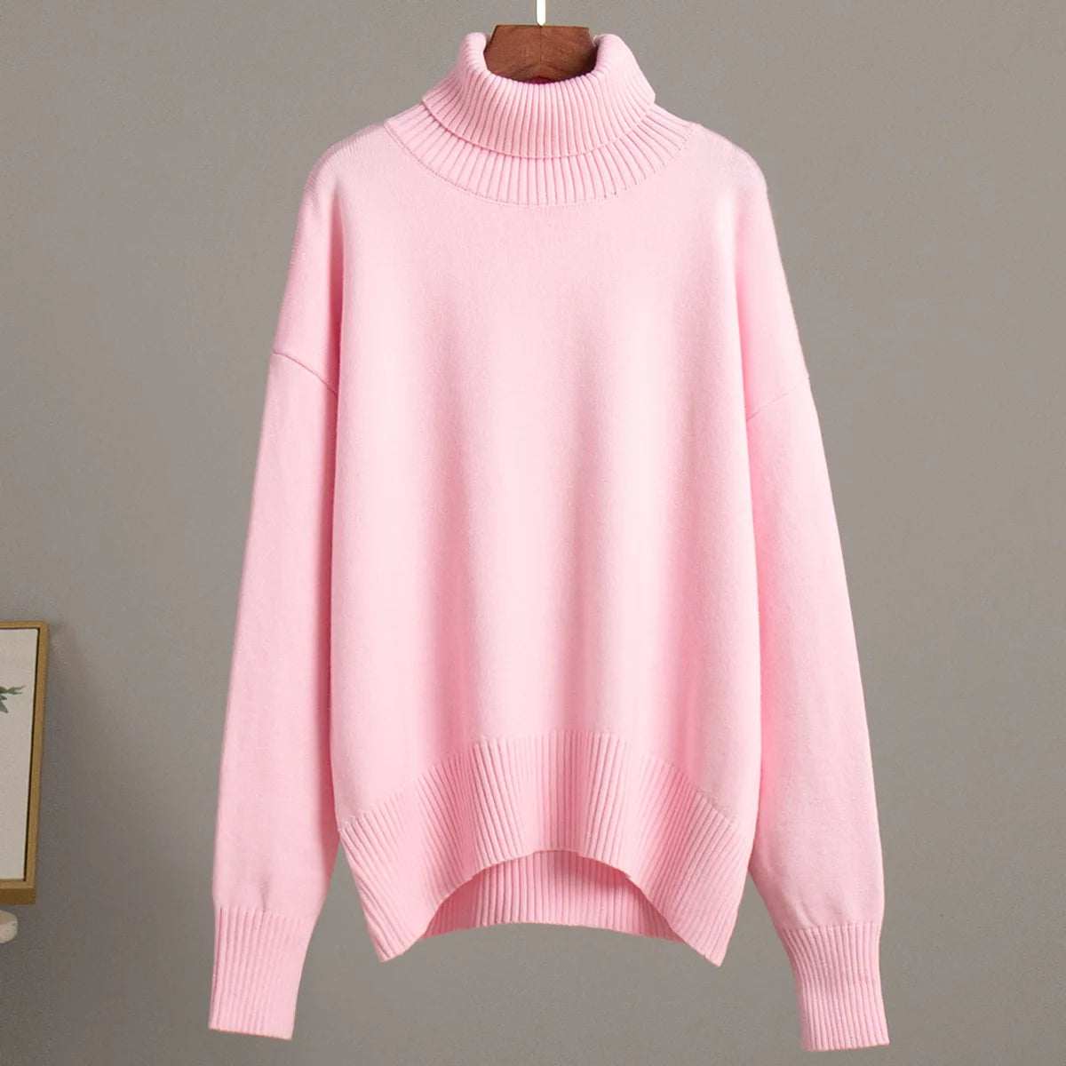 Sweater for Woman Autumn Winter New High Neck Thickened Warmth Knitted Sweater Fashionable Casual Loose Sweaters Pullovers