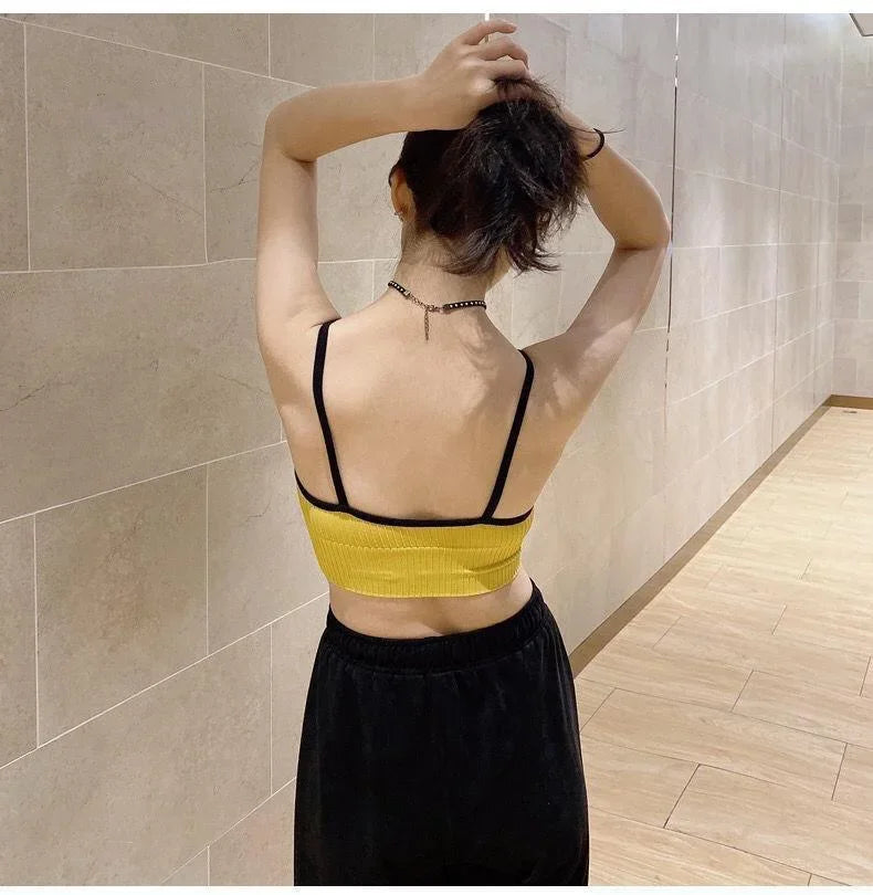 Sports Bra for Women Gym Sexy Crop Top Bra Women Cotton Underwear Soft Comfort Tube Tops Female Brassiere Tops for Girls Bra Top
