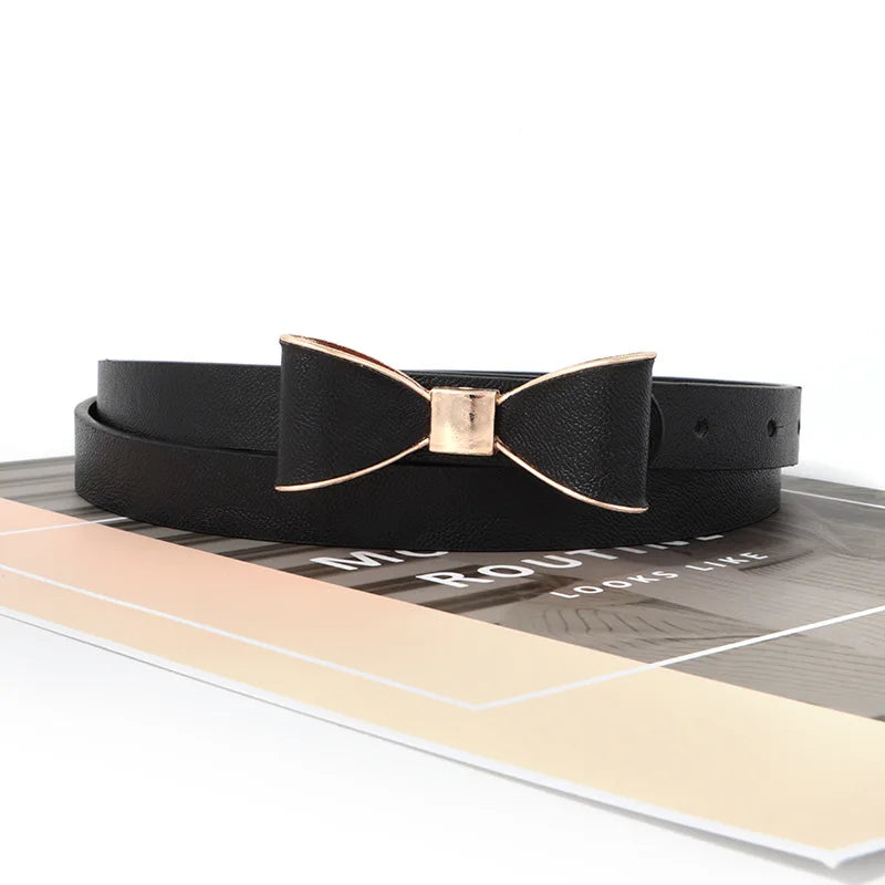 Women's Belts New Bow Solid Color Simple Elegant Girl Gentle Fashionable Versatile Belt Dress Jeans Accessories