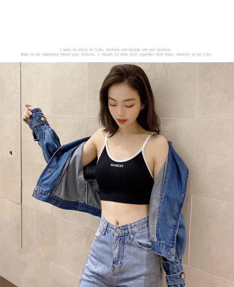 Sports Bra for Women Gym Sexy Crop Top Bra Women Cotton Underwear Soft Comfort Tube Tops Female Brassiere Tops for Girls Bra Top