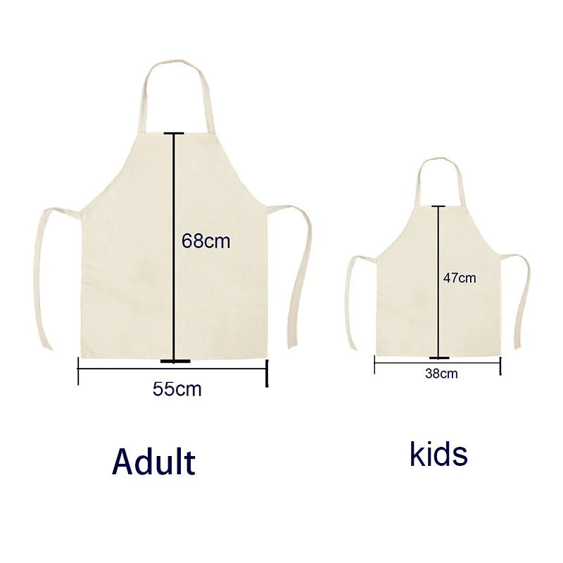 Kitchen Apron Modern Girl Plants Pattern Linen Aprons for Women Men Household Cleaning Apron Cooking Baking Accessories
