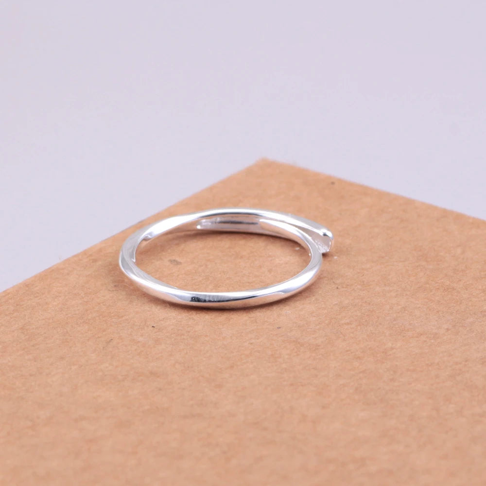 HOT 925 Sterling Silver Fine Plain Ring With Simple Opening Trendy And High-end Fashion Suitable For Women And Men's Jewelry