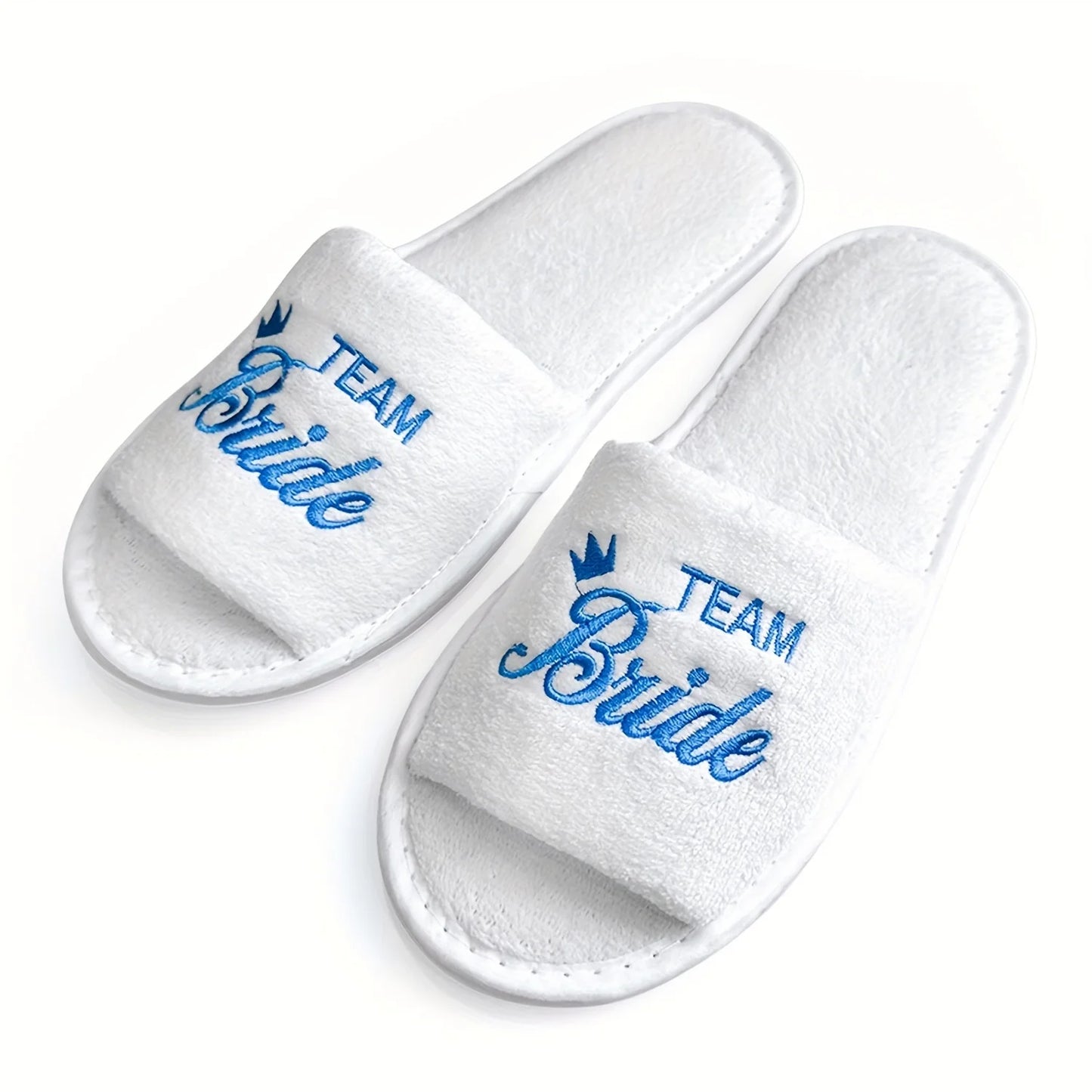 Bridal Party Slippers Set, With Embroidery, Lightweight Cozy Soft Sole Flats, for Brides, Bridesmaids, Guests & Bachelorettes