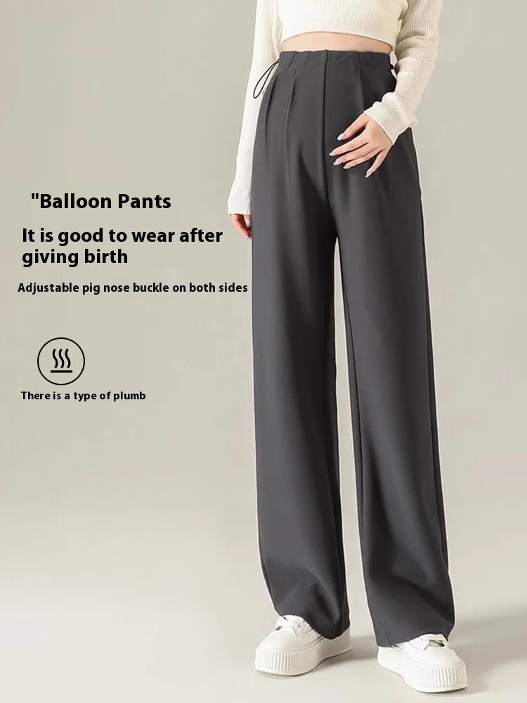 Maternity Pants Spring and Autumn Outside Wear No Support Wide Leg Pants Fall Pregnancy Not Strangling Belly Pants Maternity Wea