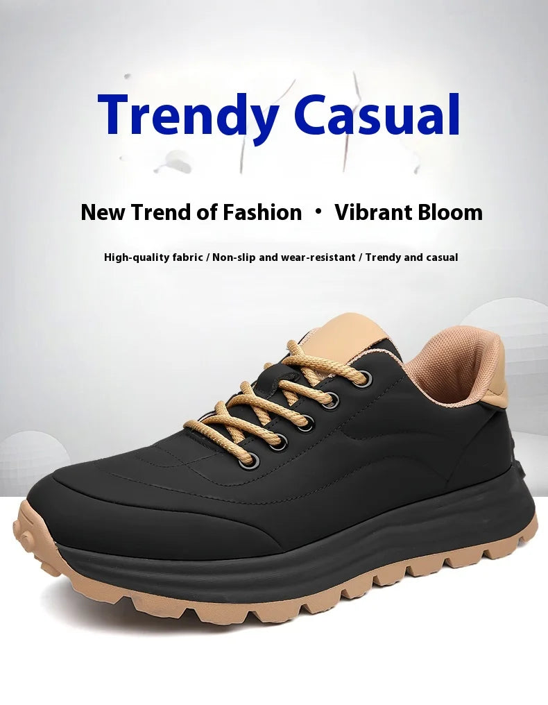 2025 New High-Quality Casual Sports Shoes With Breathable Leather Surface Anti Slip Soft Sole Round Toe Sports Shoes 38-44