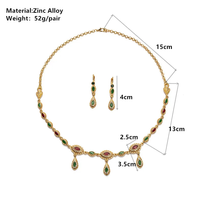 Arabic Handmade Jewelry With Crystals Wedding Hair Accessories Women Gold Color Headpiece Jewelry Set Head