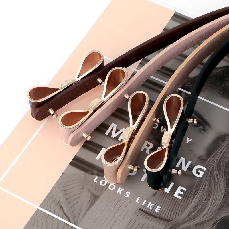 Women's Belts New Bow Solid Color Simple Elegant Girl Gentle Fashionable Versatile Belt Dress Jeans Accessories