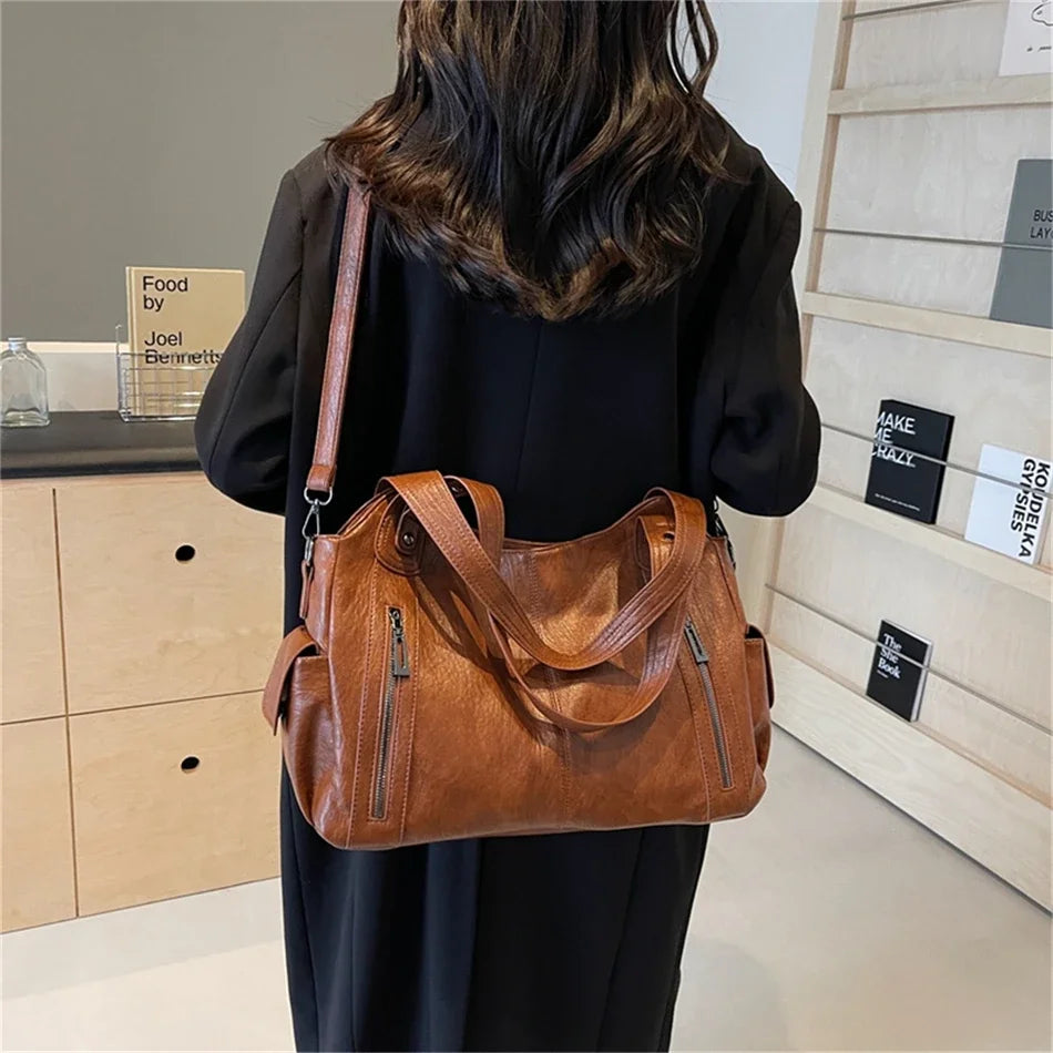 Female Handbag Large Capacity Shoulder Bags Big Stylsih Tote Bag Ladies Soft Leather Hobos Messenger Bags Women Shopper Bag Sac