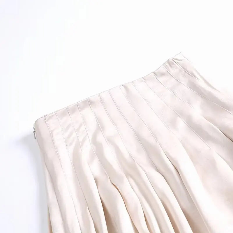 women's skirt is fashionable casual slimming solid color pleated temperament and a new spring style skirt