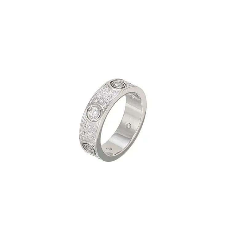 Ring for women 2025 luxury Titanium steel ring with sparking rhinestone designer jewelry Couple rings