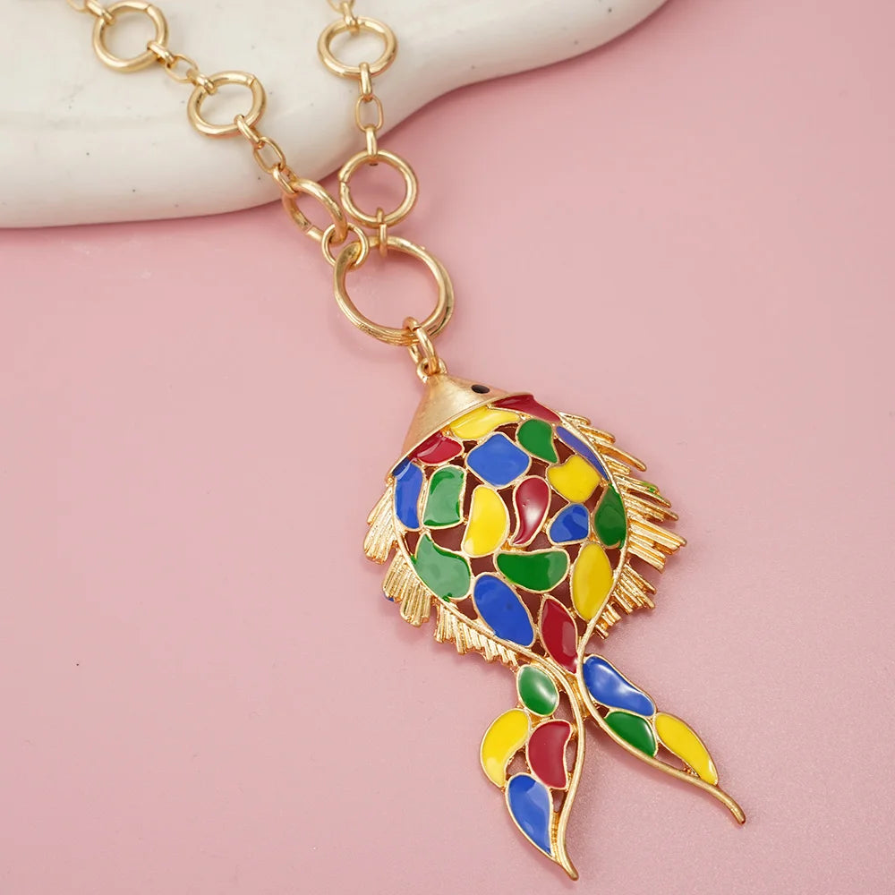 Necklace Fish pendant Aesthetics Jewelry Birthday Present Stainless Steel Charm Chain Beautiful accessories