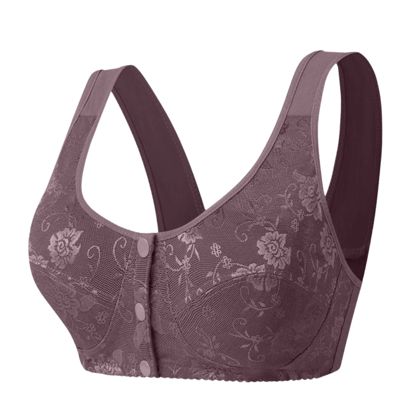 Women'S Front-Clasp Bra Lace Print Vest Design Comfortable Without Underwire Suitable Daily Wear All Season Everyday Home Scenes
