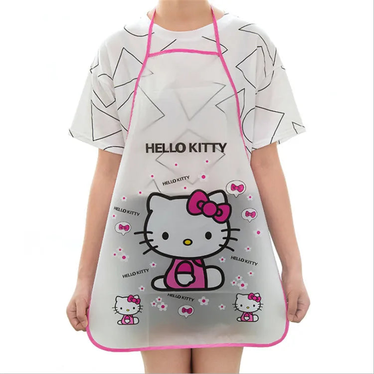 Sanrio Apron Hello Kitty Korean Fashion Kitchen Cute Waterproof Ladies Cartoon Simple Housework Cleaning Household
