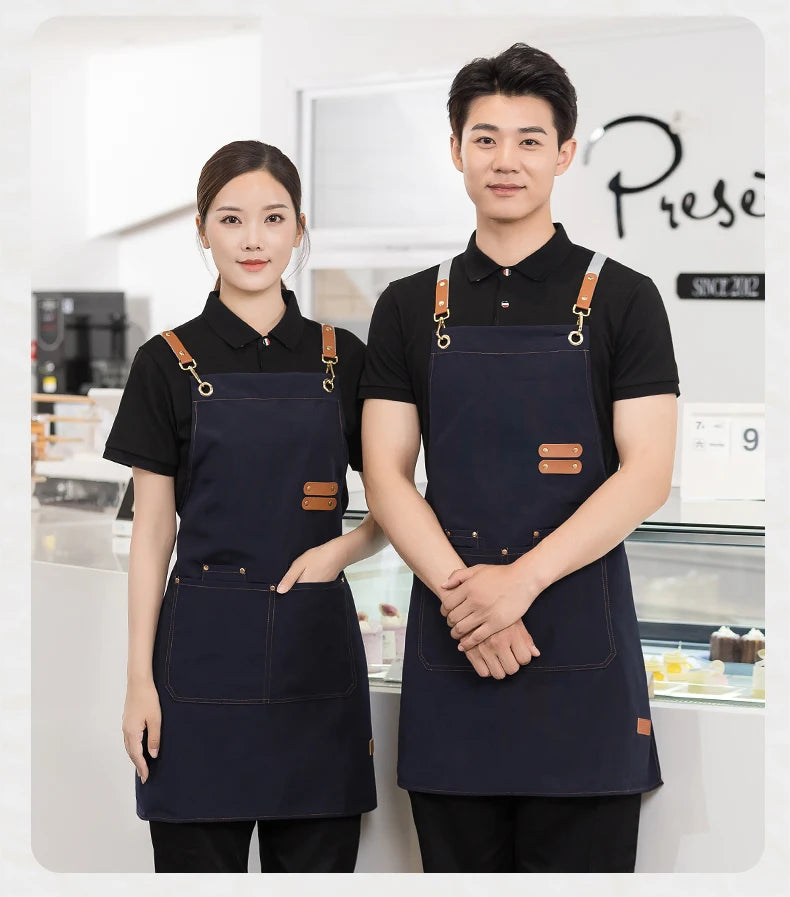 Apron For Kitchen Women Waiter Uniforms Cook's Clothes Man Food Service Philippines For Chef Fartuch Kuchenny Delantal Camarero