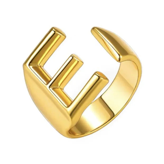 26 English Letter Ring Opening Adjustable Female Personality Internet Celebrity Ring Fashion Jewelry Couple Mother's Day Gift