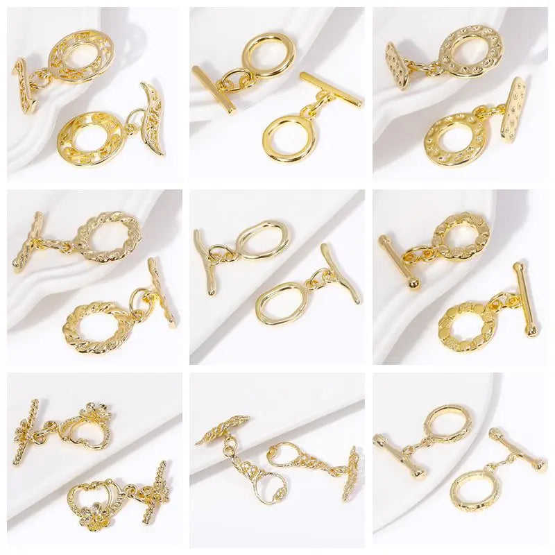 Wholesale 18K Gold Plated Brass 6/8/10/12MM Round Twist Closed Ring Connectors Accessories For DIY Jewelry Making Supplies