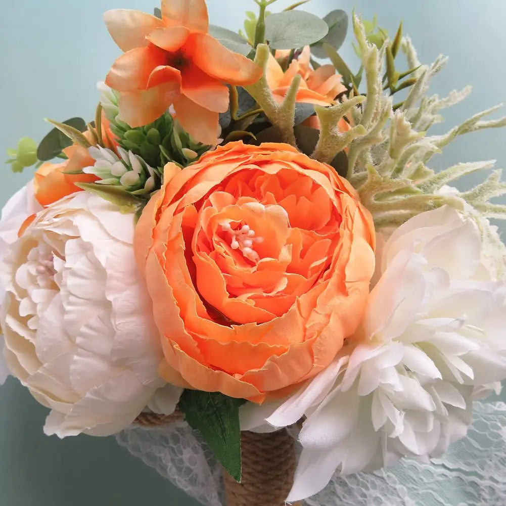 30CM Wedding Decoration Bridal Holding Flowers Artificial Roses Bundle Home Decoration Photography Props Silk Flowers