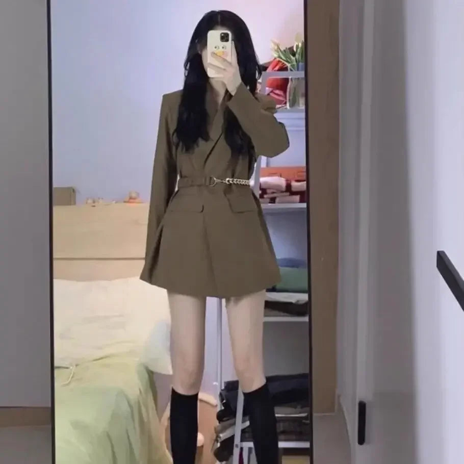 Blazer Woman Jacket Black Over Long Outerwears Dress Coats For Women Clothes Slim Modern Bags On Offer With Premium New In