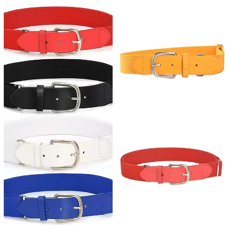 Baseball Belt Men's Belt Club Leisure Elastic Belt Sports Girl Softball Metal Buckle Elastic Belt