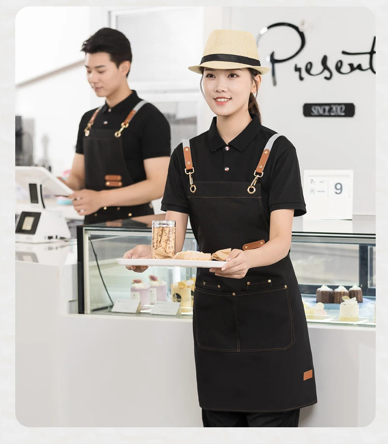 Apron For Kitchen Women Waiter Uniforms Cook's Clothes Man Food Service Philippines For Chef Fartuch Kuchenny Delantal Camarero