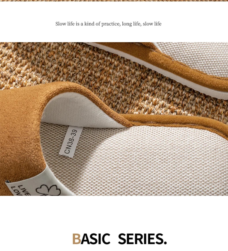 Slippers for Men,Non-Slip Soft-Soled Indoor House Slippers for Spring&Summer, All-Season Linen Home Comfortable Slippers