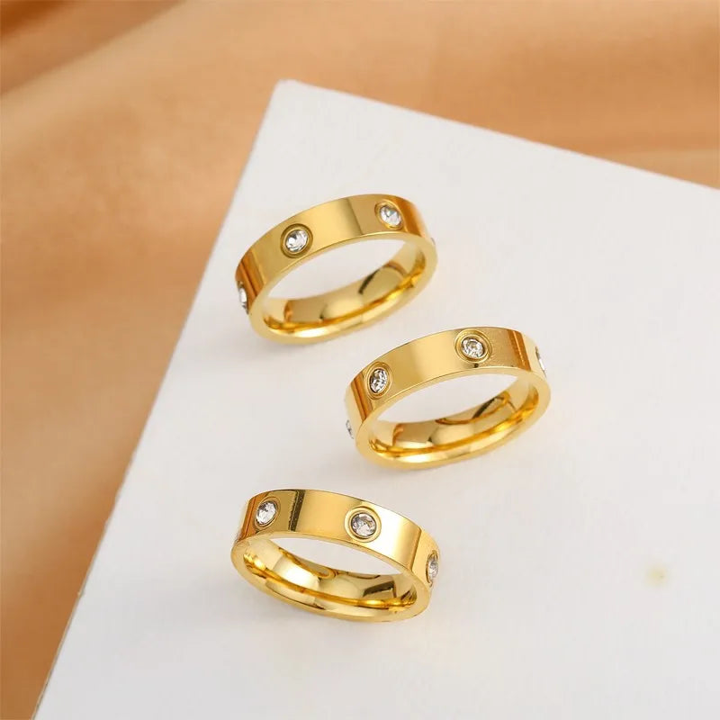 Ring for women 2025 luxury Titanium steel ring with sparking rhinestone designer jewelry Couple rings