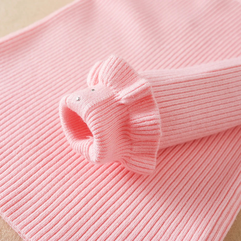 Girls Sweater 2025 New Winter Children Clothes Kids Tops Warm Knitwear Kids Sweater Baby Girls Turtleneck Sweaters