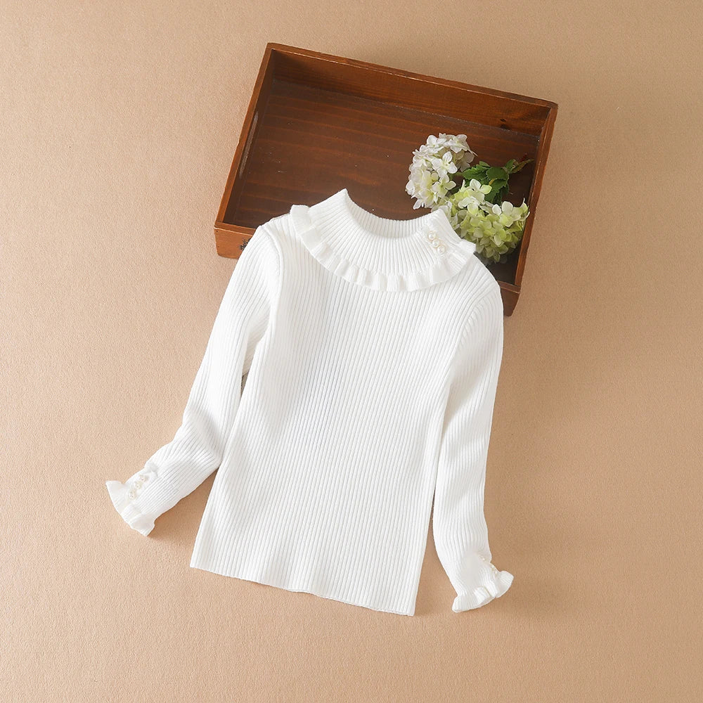 Girls Sweater 2025 New Winter Children Clothes Kids Tops Warm Knitwear Kids Sweater Baby Girls Turtleneck Sweaters