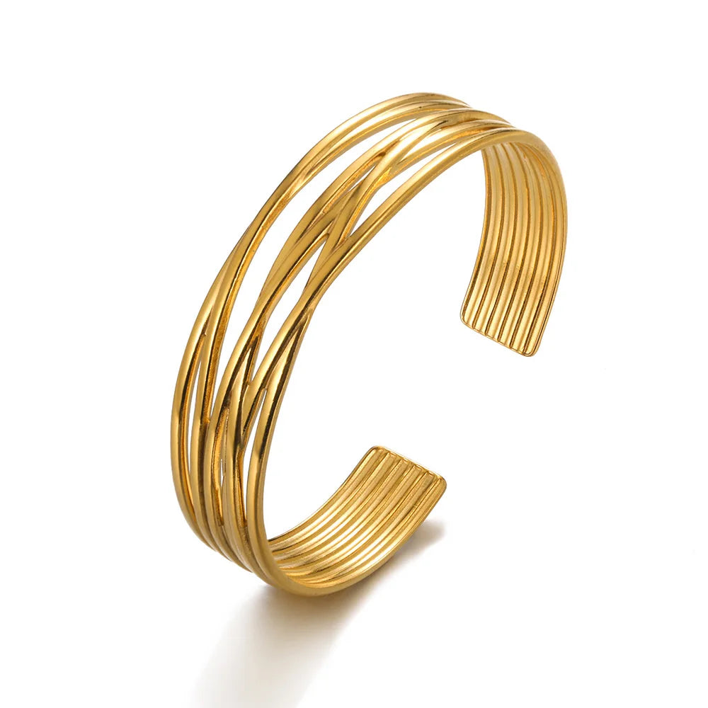 Bow Knot Bangles Bracelet For Women Stainless Steel Bangle Classic Simple Open Adjustable Wrist Jewelry Accessories pulseras BFF