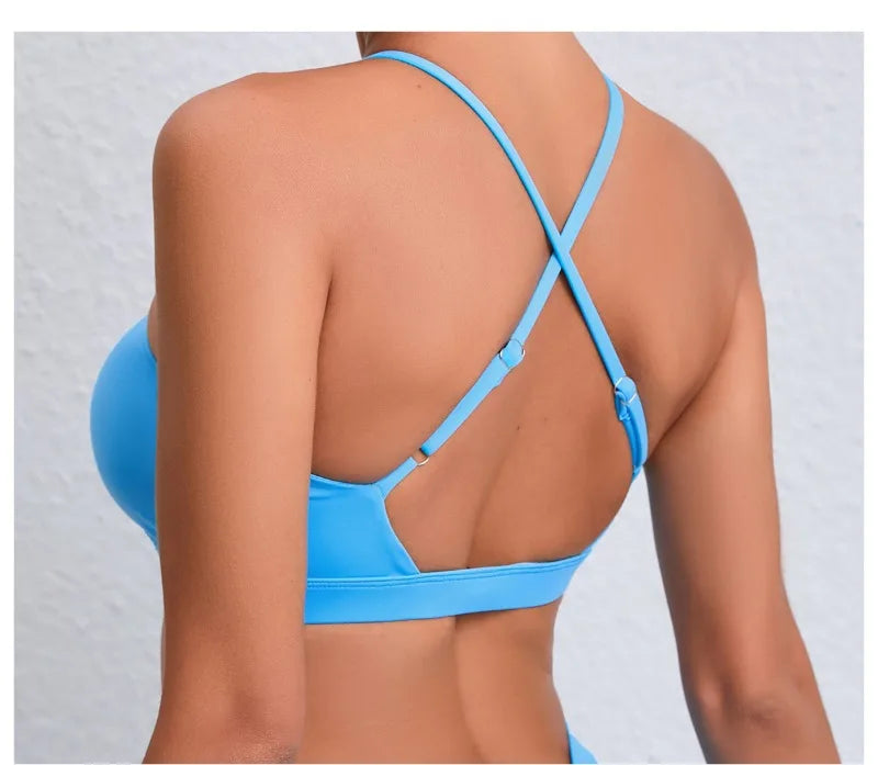 Women's Yoga Bra - Running Cross Back Breathable Naked Feel Sports Fitness Bra  for Yoga Running Gym Top