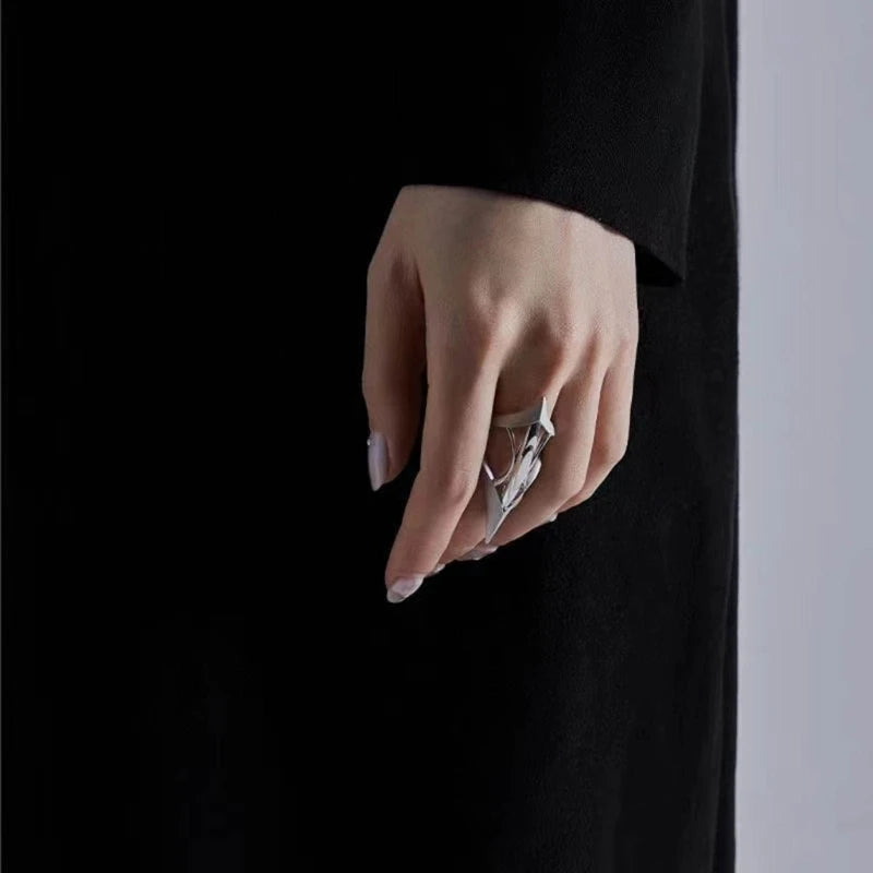 Advanced Hollow Ring Jewelry Aesthetic Open Rings Dinner Party Rings DropShip