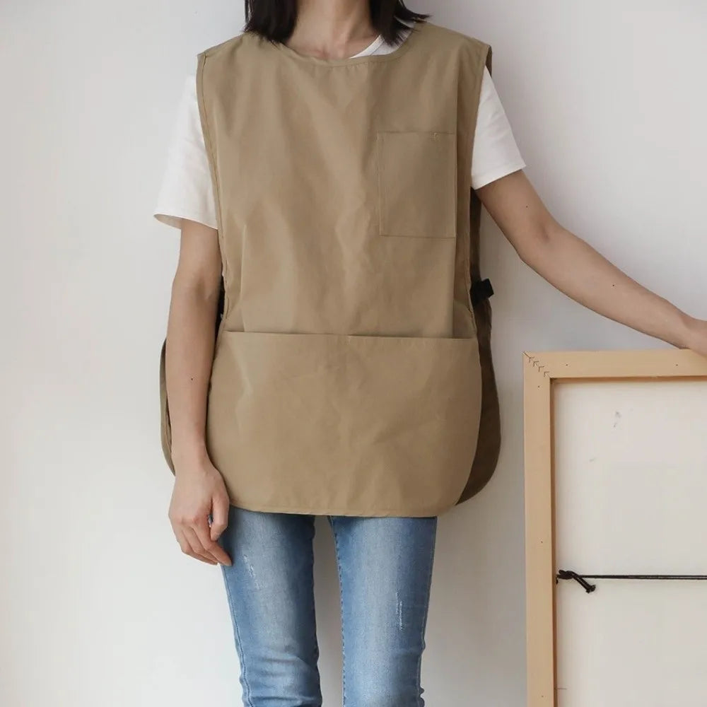 Japanese Household Kitchen Apron Adjustable Catering Workwear Waterproof Work Clothes Anti-static Unisex Salon Barber Cape