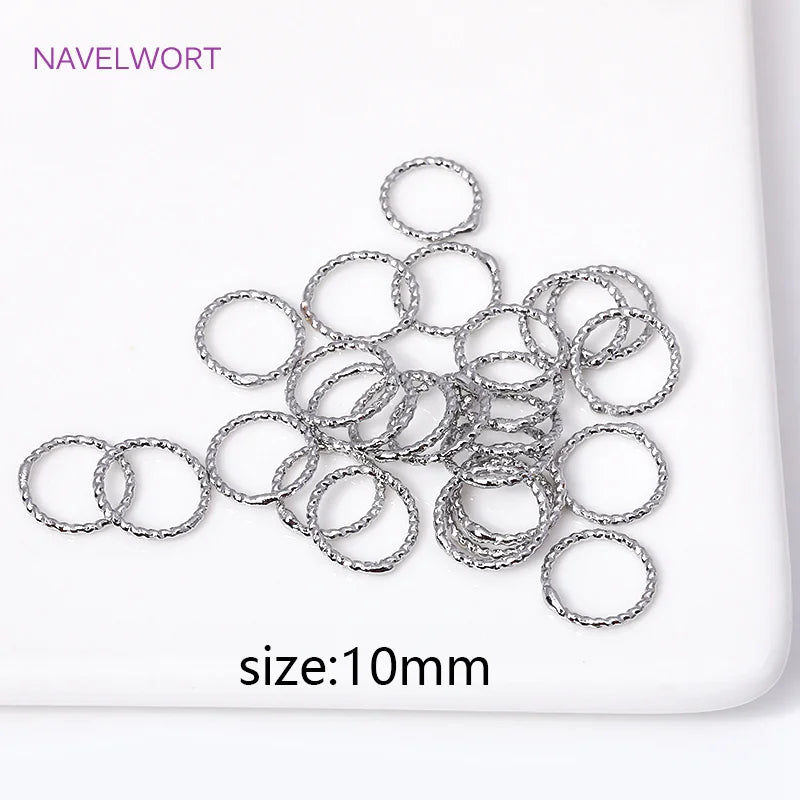 Wholesale 18K Gold Plated Brass 6/8/10/12MM Round Twist Closed Ring Connectors Accessories For DIY Jewelry Making Supplies