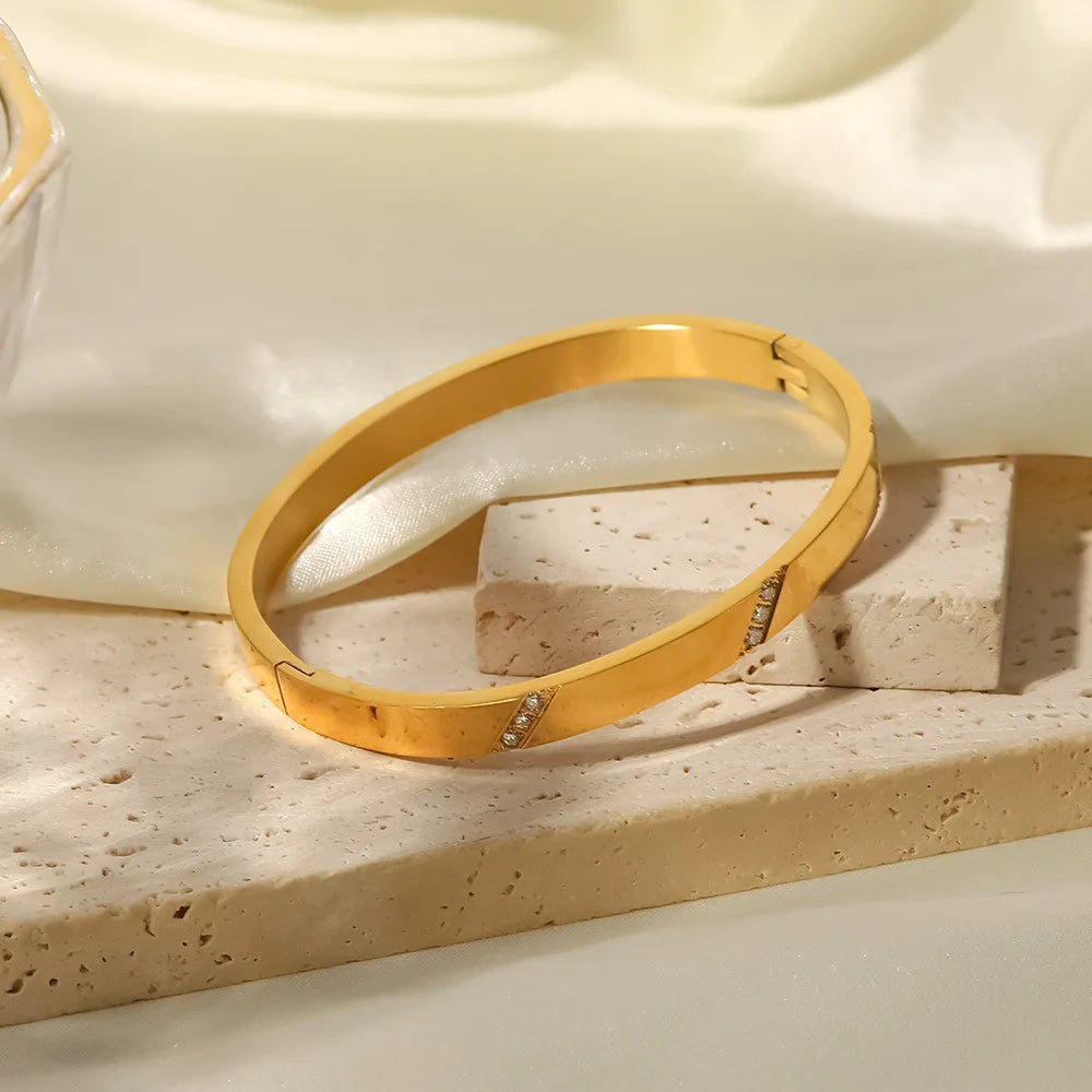 Fashion Punk Cuff Bangles For Women Dainty Zircon Inlaid Bohemia Indian Bracelets & Bangles Women's Female Cute Ladies Jewelry