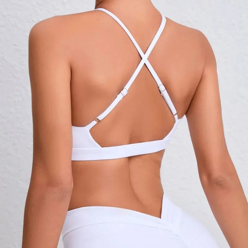 Women's Yoga Bra - Running Cross Back Breathable Naked Feel Sports Fitness Bra  for Yoga Running Gym Top