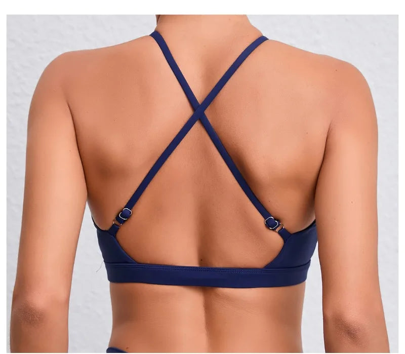 Women's Yoga Bra - Running Cross Back Breathable Naked Feel Sports Fitness Bra  for Yoga Running Gym Top