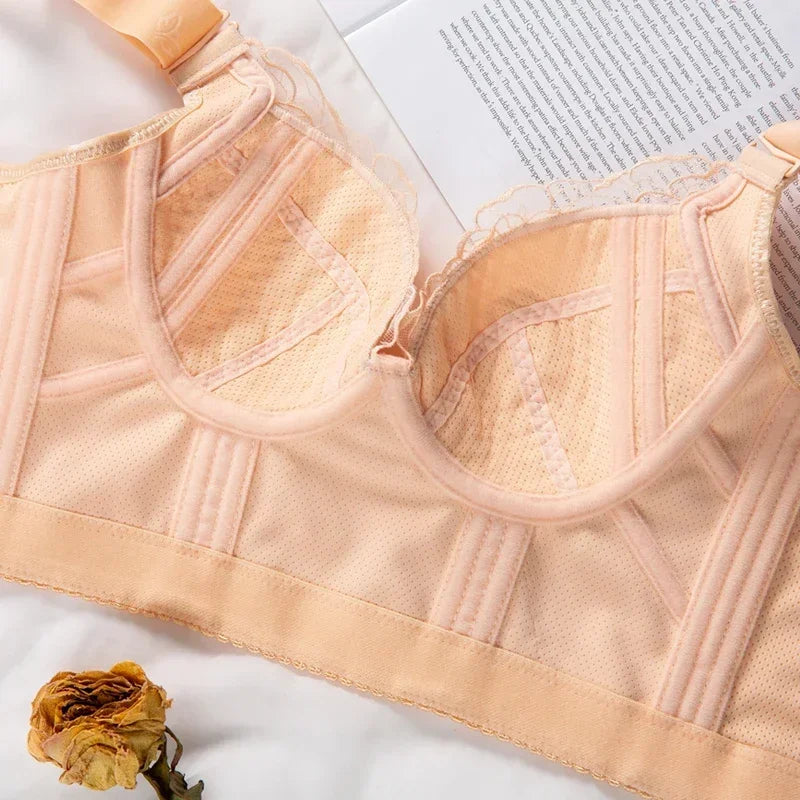 Embroidery Bras for Women Lingerie Sexy Bra Bralette Solid Plus Size Lace Bra Thin Push Up Bra 2024 Fashion CD Cup Backless Bra