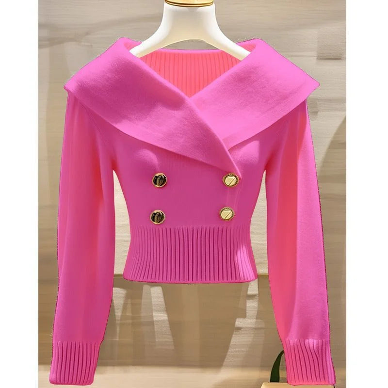 Sweater Women's 2025 New Fashion Autumn Long-Sleeved Temperament Casual Knitwear Female Pullovers Sweater
