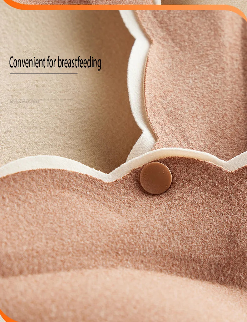 Winter Maternity Padded Warm Pajamas Pregnant Women's Homewear with Cups No Need to Wear Bra Breastfeeding Bottoming Underwear