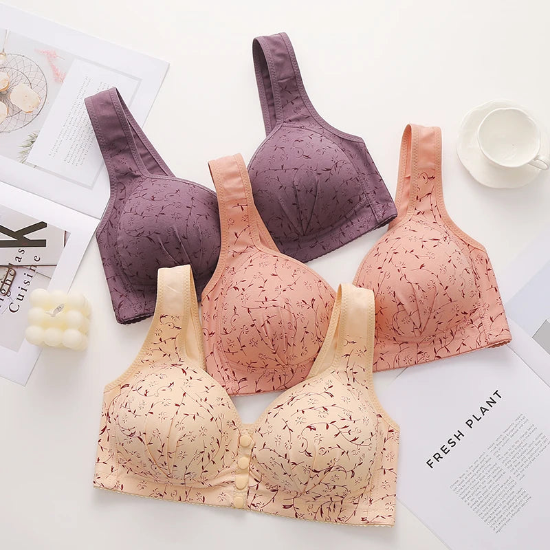 New Style Front-Buckled Mother's Bra For Women Large Size Thin Version No Steel Circle Vest-Style Bra Cover