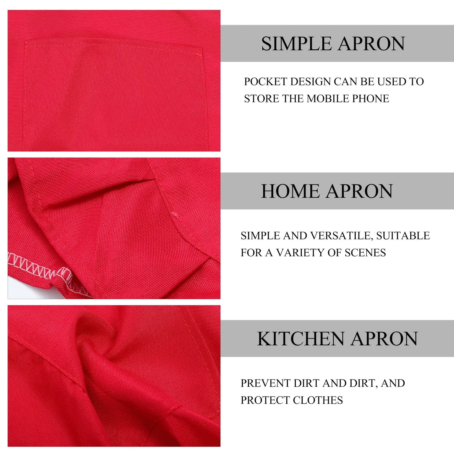 Red Brown Kitchen Half-Length Short Apron Household Cleaning Chef Apron Kitchen Men'S Hotel Restaurant