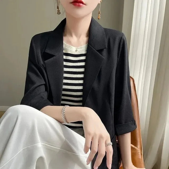 Women's Suit 2025 Spring Autumn High Quality Temperament Slim Ladies Outwear Design Sense Ladies Coat